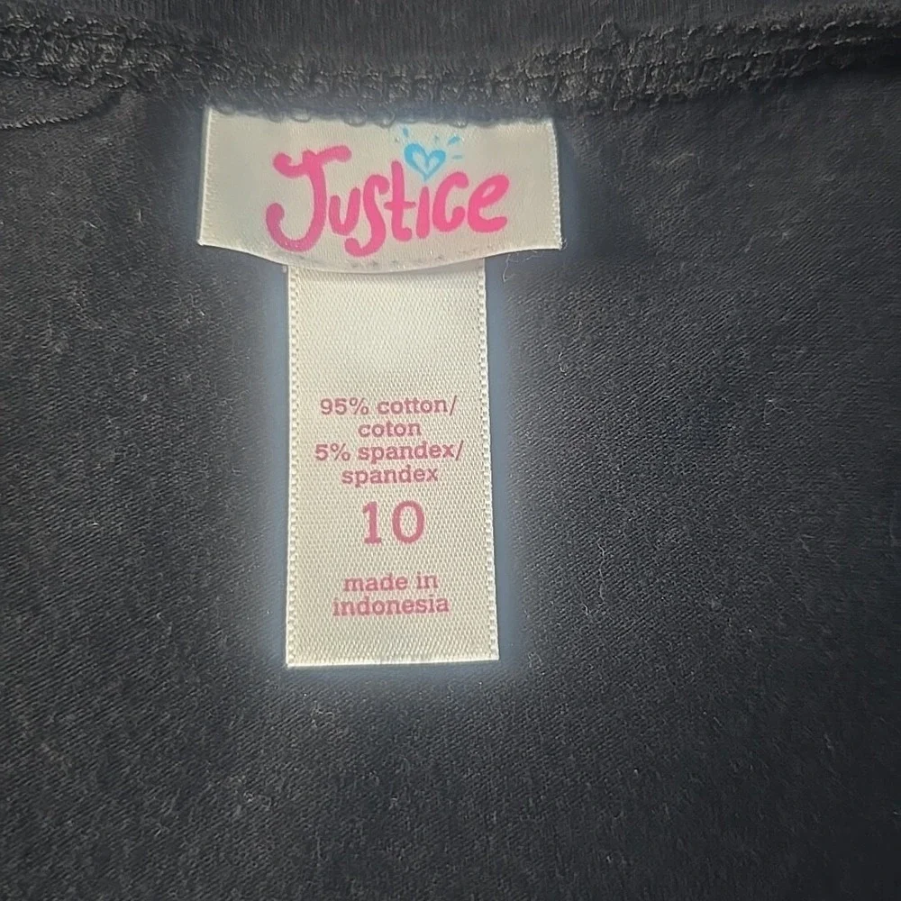 Justice Tank Dress Kids Size 10 Black Puppy Graphic Glitter Sequin‎ Puppycore